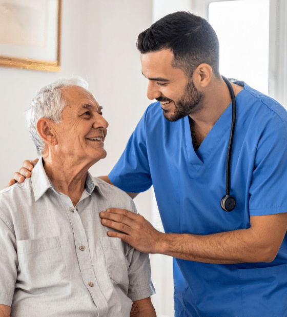 Professional and compassionate In-Home Care Services in Hawthorne providing companion care for a senior man.